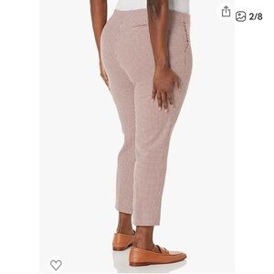 Theory Houndstooth Career Pants in Terracotta